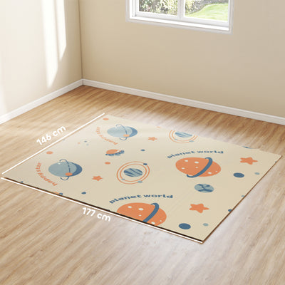 AIYAPLAY Space-Themed Baby Plat Mat Double Sided, Foldable, Water-Resistant for Outdoor/Indoor, 177 x 146 x 1.5cm 