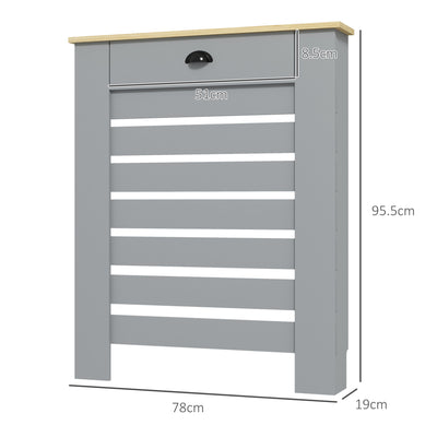 HOMCOM 95.5H x 78Wcm Radiator Cover, with Drawer - Grey 