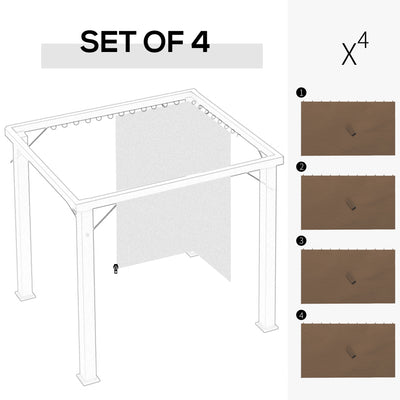 Outsunny Set of Four 3 x 4m Gazebo Replacement Walls - Dark Brown 