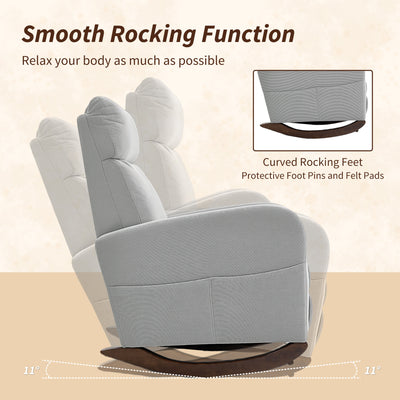 HOMCOM Corduroy Rocking Armchair - Grey 
