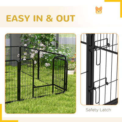 PawHut Steel 8 Panel Dog pen Pet Puppy PlayPen Black 