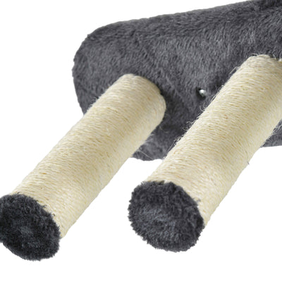 PawHut 4PCs Wall-Mounted Cat Shelves w/ Scratching Post, Hammock, Nest - Dark Grey 