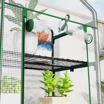 Outsunny 193cm Five Shelf Mini Greenhouse - White 