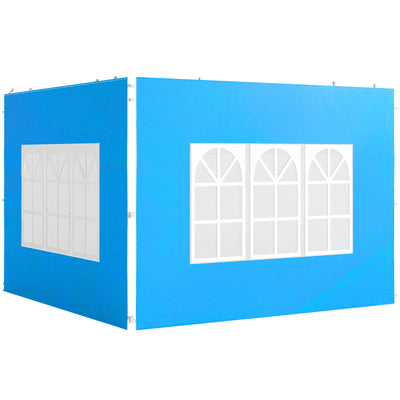 Outsunny Set of Two 3 x 3(m) Gazebo Frame Replacement Walls - Blue 