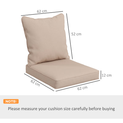 Outsunny Seat and Back Padded Cushion Set - Beige 