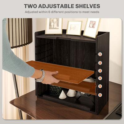 HOMCOM Four-Tier Desktop Organiser - Dark Brown 