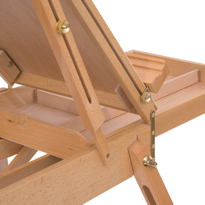 HOMCOM Wooden Art Easel Tripod Sketch Artist Painters Craft Portable Folding Drawing Board Lightweight - Natural Wood 
