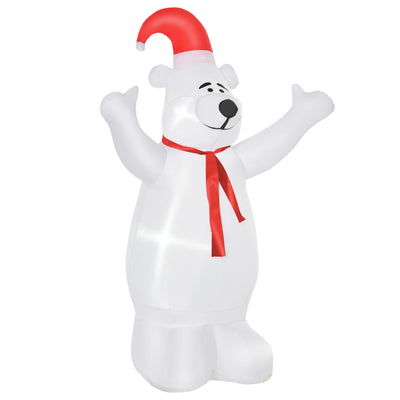 HOMCOM 6ft Tall Outdoor Inflatable Bear Airblown Projection Holiday Christmas Lawn Décor 