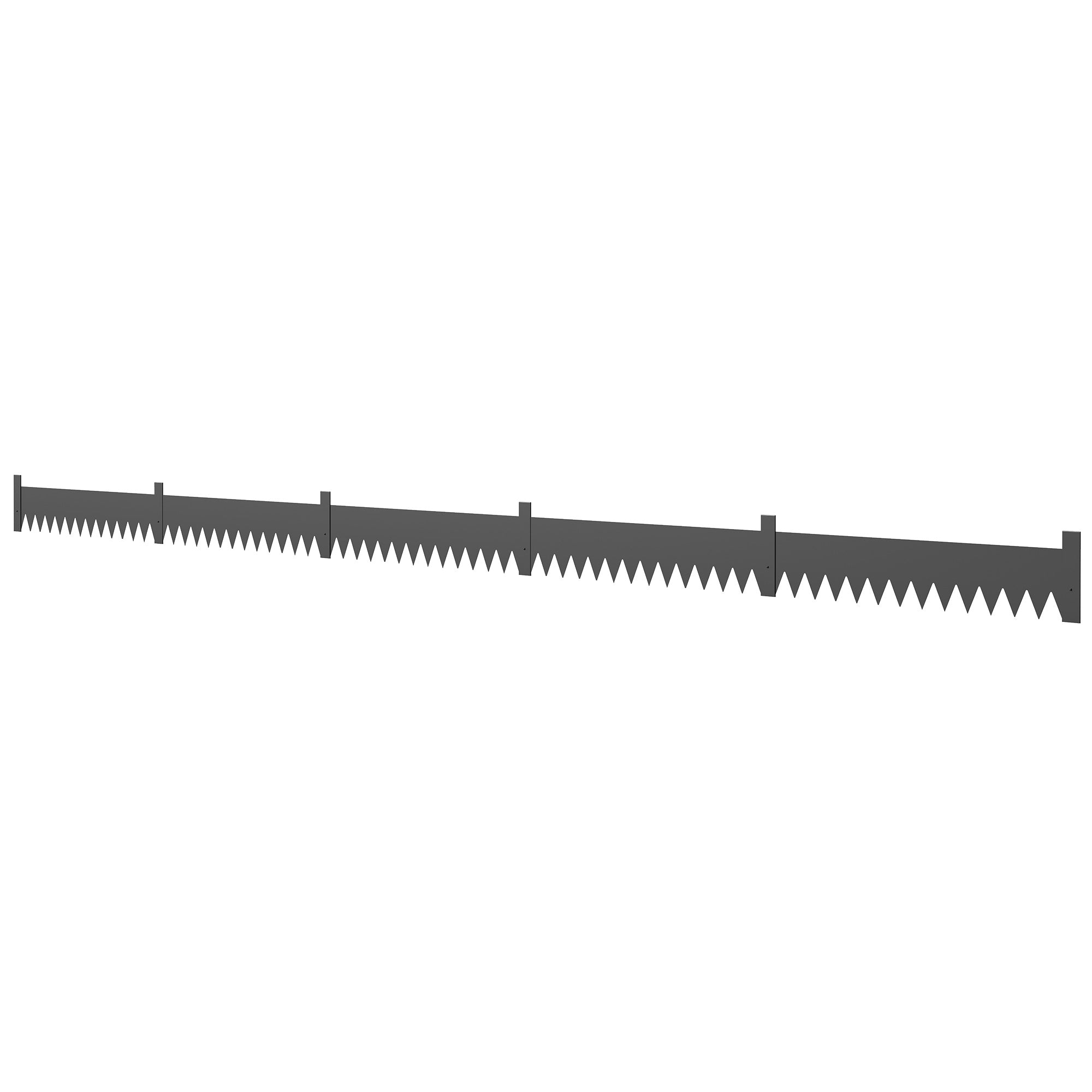 Outsunny 5pcs Garden Fence, Metal Picket Fence Panels, 115x20cm, Black 