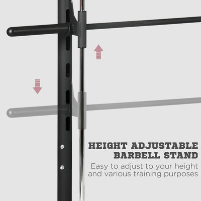 HOMCOM Adjustable Squat Rack, with Pull Up Bar, Barbell Bar for Home Gym 