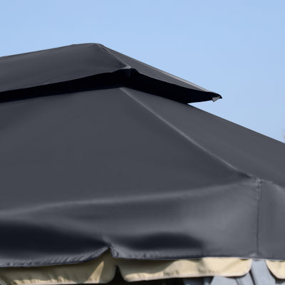 Outsunny 3 x 4m Aluminium Garden\'c2\'a0Gazebo, Marquee Canopy Shelter Pavilion Party Tent with Nets and Curtains for Garden and Deck, Black 