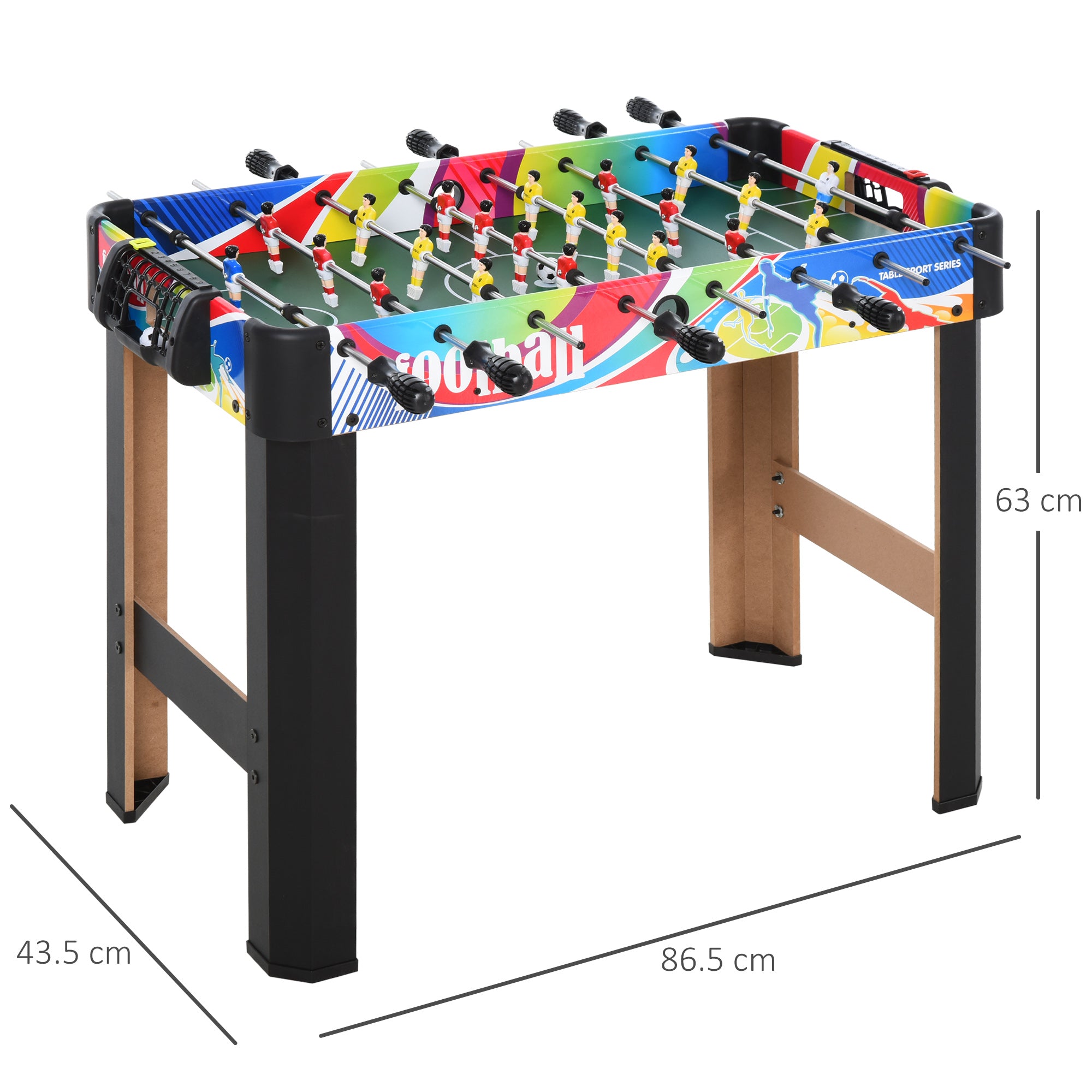HOMCOM 2.8FT Football Foosball Gaming Table Soccer For Kids Indoor Play Fun Sports Game 