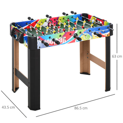 HOMCOM 2.8FT Football Foosball Gaming Table Soccer For Kids Indoor Play Fun Sports Game 