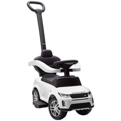 AIYAPLAY Land Rover Discovery Licensed Baby Push Car, 2-in-1 Ride on Car with Push Handle and Safety Guardrail, White 