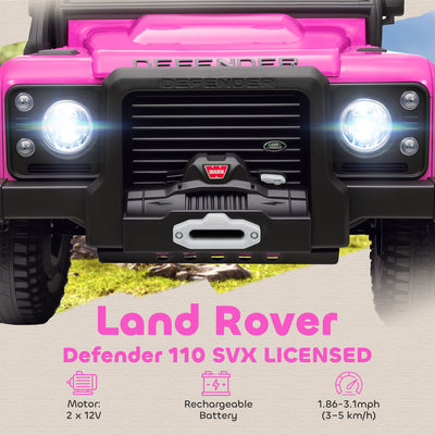 AIYAPLAY Kids Ride On Car with Remote Control, Music, Horn, 4 Spring Suspension Wheels, LED Lights for 3-5 Years Old, Pink 
