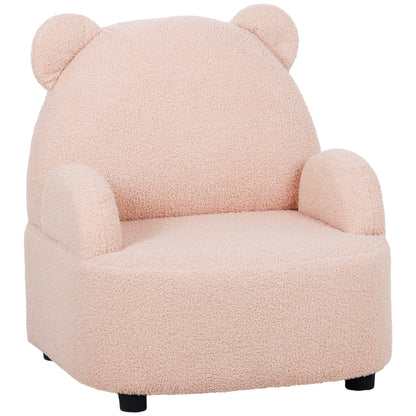 AIYAPLAY Kids Armchair, Bear Shaped Toddler Chair for Bedroom Playroom Living Room, Aged 18 Months to 3 Years - Pink 