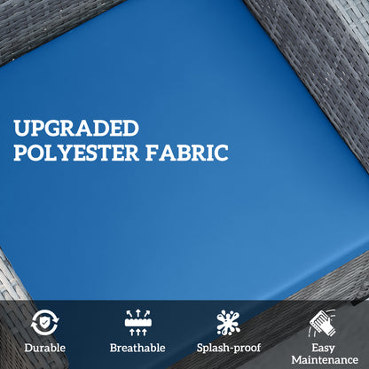 Outsunny Outdoor Seat Cushion Pads for Rattan Furniture, 3 PCs Garden Furniture Cushions,  Sky Blue