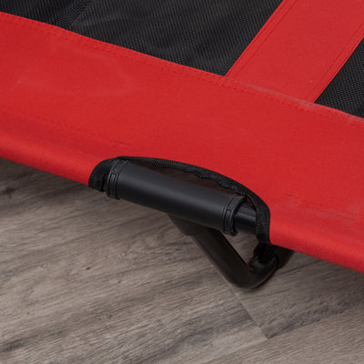 PawHut Raised Dog Bed Cooling Elevated Pet Cot with Breathable Mesh for Indoor Outdoor Use Red, XX Large, 122 x 92 x 23cm 