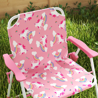 AIYAPLAY Kids Patio Table and Chair Set, Kids Garden Furniture with Umbrella, 4-Piece Bistro Set for Garden, Pink 