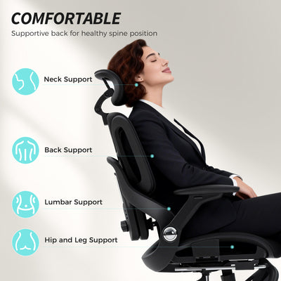 HOMCOM Ergonomic Office Chair, High Back Mesh Desk Chair, Black 