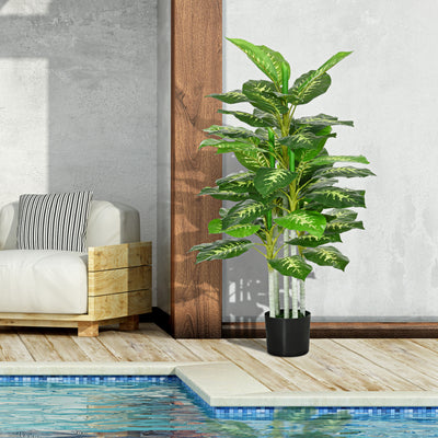 HOMCOM Artificial Evergreen Tree Fake Decorative Plant in Nursery Pot for Indoor Outdoor Decor, 120cm 