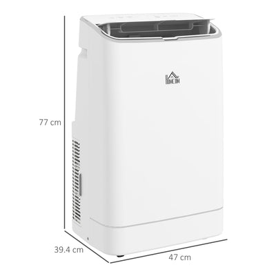 HOMCOM 14000 BTU Mobile Air Conditioner, 35m\'c2\'b2, Smart Home WiFi, with Dehumidifier, Fan, 24H Timer, Window Kit, White 