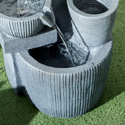 Outsunny Solar Powered Outdoor Water Fountain - Dark Grey 