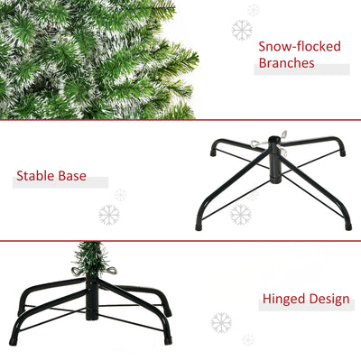 HOMCOM 7FT Indoor Christmas Tree Artificial Decoration Xmas Gift with Metal Stand Branch Tips 
