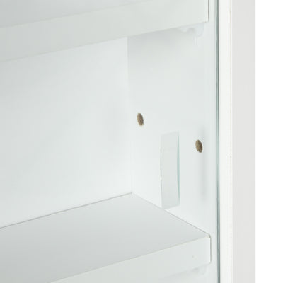 HOMCOM 5-Tier Wall Display Shelf Unit Cabinet w/ 4 Adjustable Shelves Glass Doors Home Office Ornaments 60x80cm White 