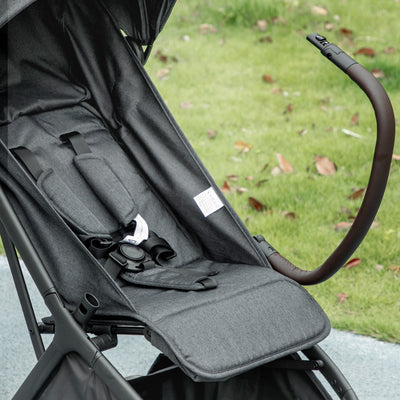AIYAPLAY Foldable Baby Stroller with Adjustable Seat, 5-Point Harness, Canopy, Basket, 6.3kg Lightweight & Compact, Dark Grey 