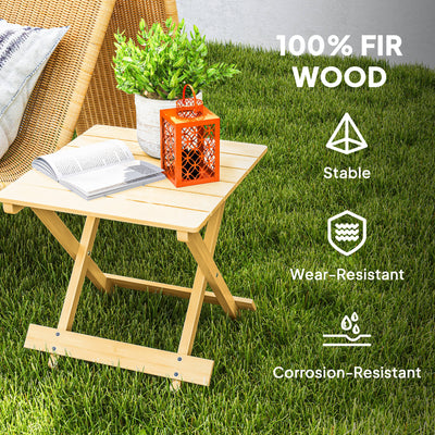 Outsunny Wooden Foldable Outdoor Coffee Table 