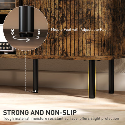 HOMCOM TV Stand Cabinet for TVs up to 55 Inches, TV Unit with Storage Shelves and Cupboard for Living Room, Rustic Brown 