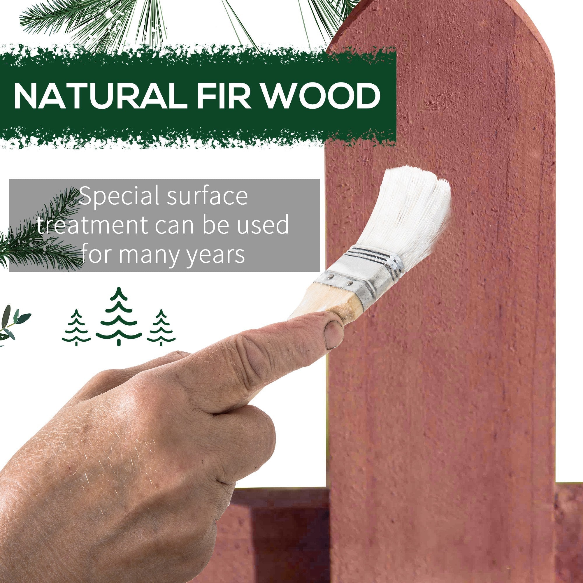 Outsunny Set of 12 Wooden 60cm Garden Fence Pieces 