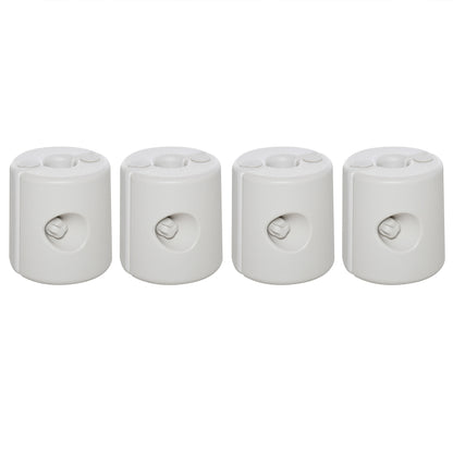 Outsunny 4 Pack 36 kg Gazebo Weights, Canopy Tent Weights with Rapid Clip, Gazebo Leg Weights Fill with Sand or Water, White 