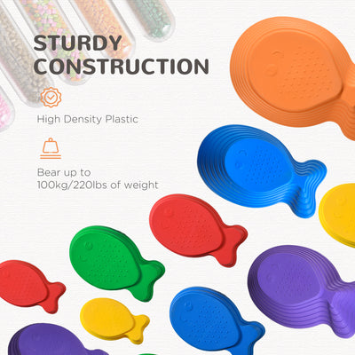 Outsunny 11 Piece Kids Balance Stepping Stones - Multicoloured 