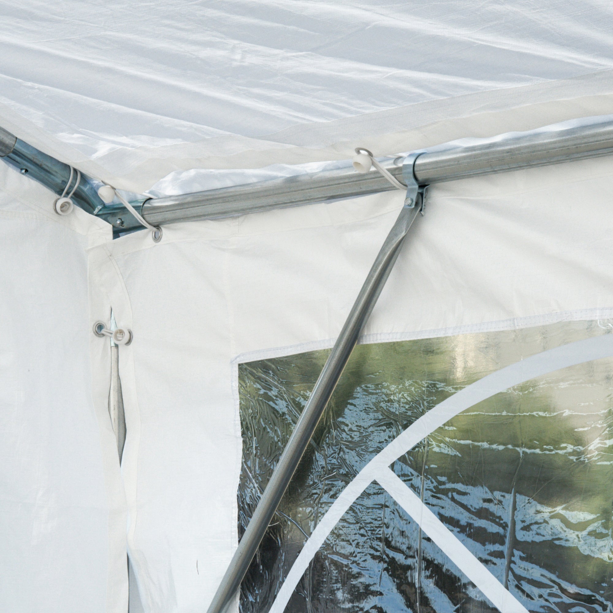 Outsunny 8m x 4m Garden Gazebo Marquee Party Tent Wedding Portable Garage Carport Event shelter Car Canopy Outdoor Heavy Duty Steel Frame Waterproof Rot Resistant 