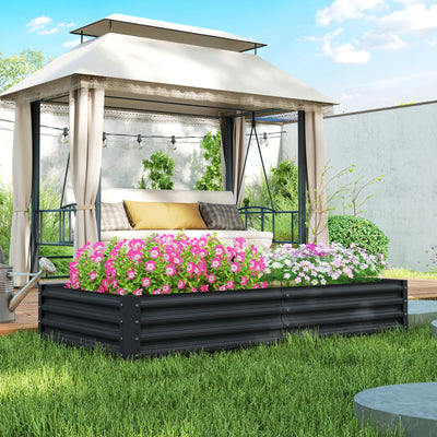 Outsunny 180 x 90cm Galvanised Steel Open Planter - 84H-211V00CG 