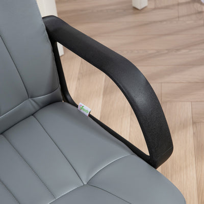 HOMCOM Swivel Executive Office Chair PU Leather Computer Desk Chair Office Furniture Gaming Seater - Grey 