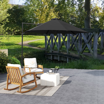 Outsunny 2.5m Rotating Cantilever Parasol - Black 