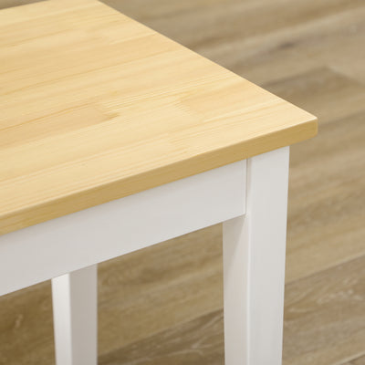 HOMCOM 102 cm Wood Dining Bench for 2 People, Wooden Bench for Kitchen, Dining Room, Entryway, White 