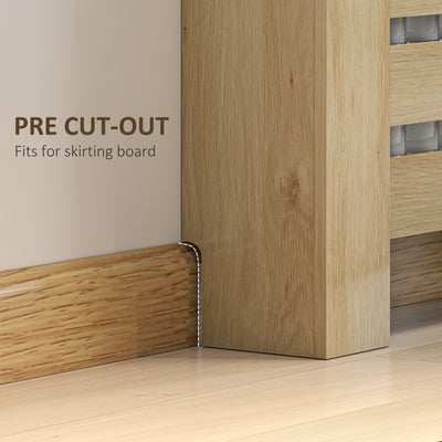HOMCOM 95.5H x 111Wcm Radiator Cover, with Drawer - Oak