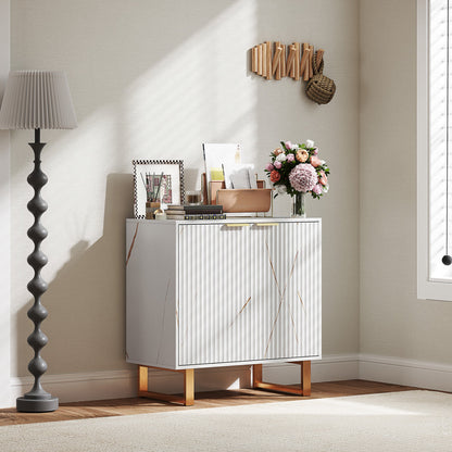 HOMCOM Elegant Storage Sideboard - White/Gold-Tone 