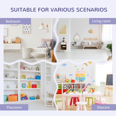 HOMCOM Kids Bookcase Shelf Storage Cabinet Unit, Living Room Sideboard w/ Six Compartments for Toys, Books - Grey 