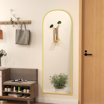 HOMCOM 165cm Aluminium Frame Standing Mirror - Gold 
