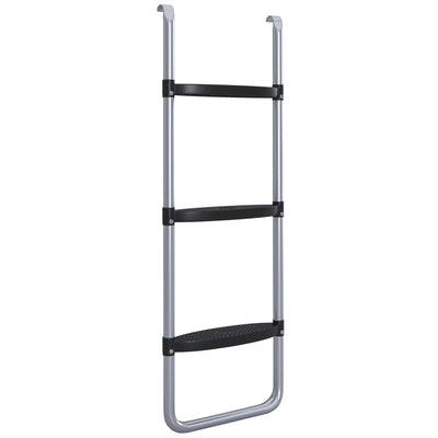 SPORTNOW Galvanised Steel Trampoline Ladder, 2 Steps/3 Steps Outdoor Trampoline Accessories for 6ft, 8ft, 10ft, 12ft, 13ft, 14ft, 16ft Trampoline, 97L x 32Wcm, Silver Tone 
