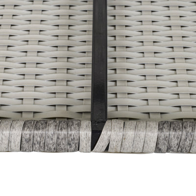 Outsunny Outdoor PE Rattan Corner Sofa, Garden Wicker Furniture Single Sofa Chair w/ Cushions, Light Grey 