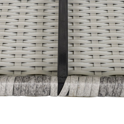 Outsunny Outdoor PE Rattan Corner Sofa, Garden Wicker Furniture Single Sofa Chair w/ Cushions, Light Grey 