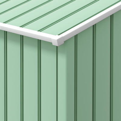 Outsunny 7 x 4ft Metal Garden Shed, Outdoor Storage Tool House with Ventilation Slots, Foundation Kit and Lockable Double Doors, Light Green 