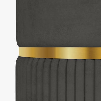 HOMCOM Velvet-Feel Storage Ottoman - Grey 
