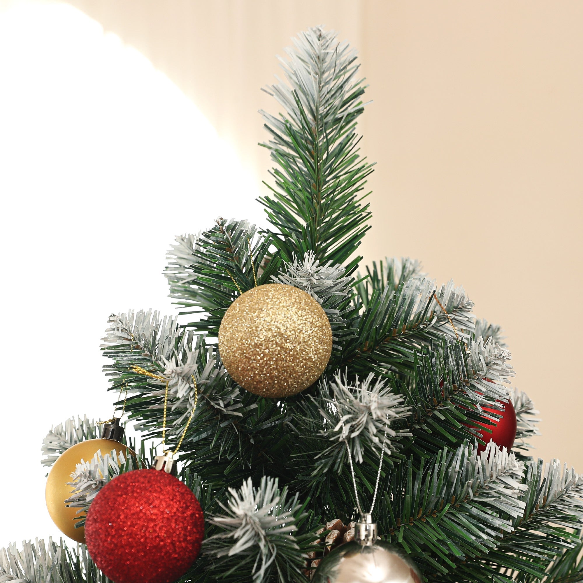 HOMCOM 6ft Snow-Dipped Artificial Pine Christmas Tree 